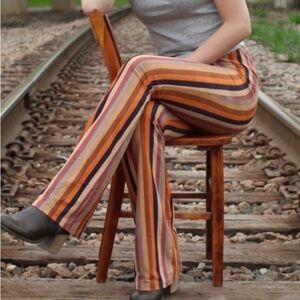 Altar'd State Orange Brown Flare Pants